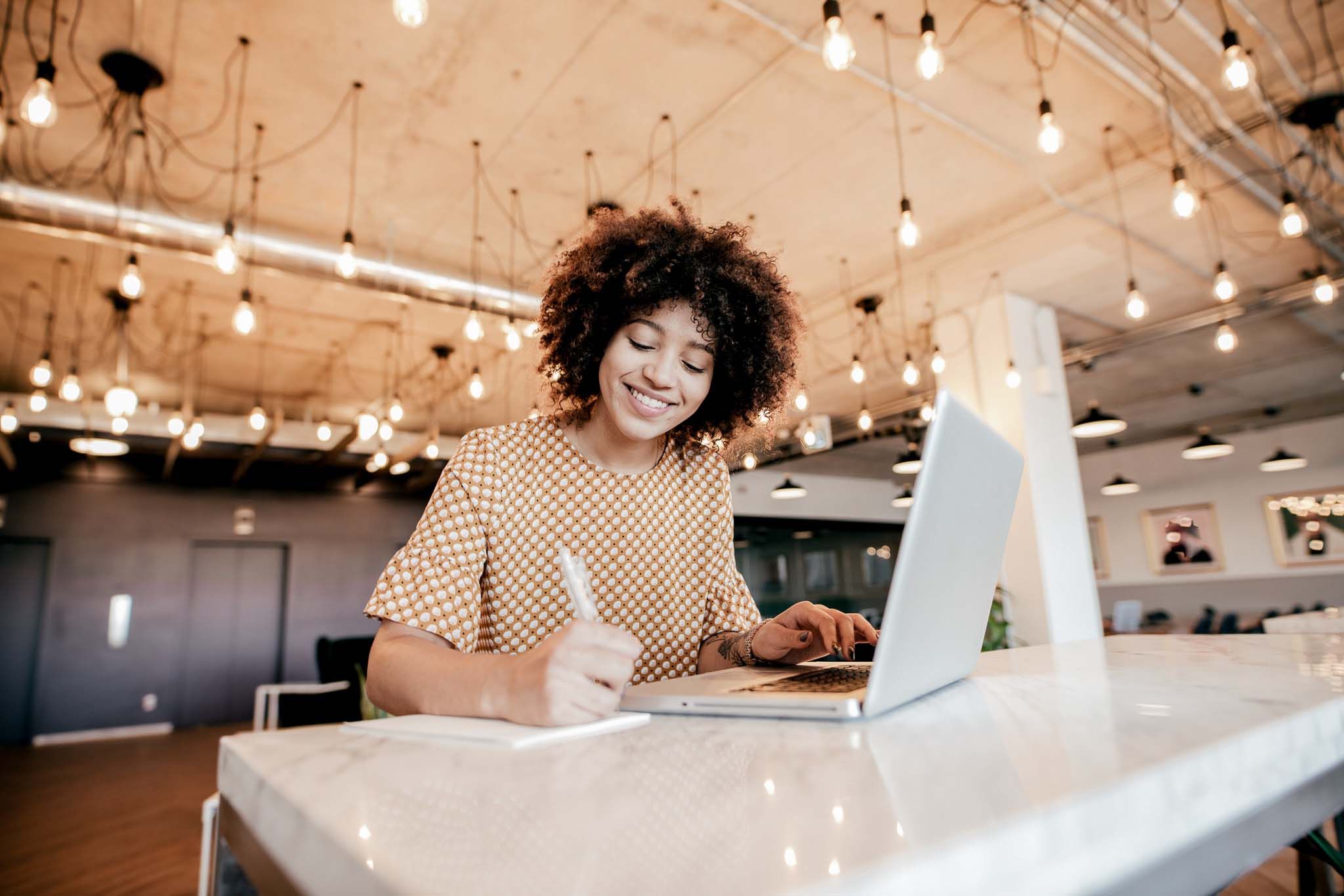 Woman working on project in the office
